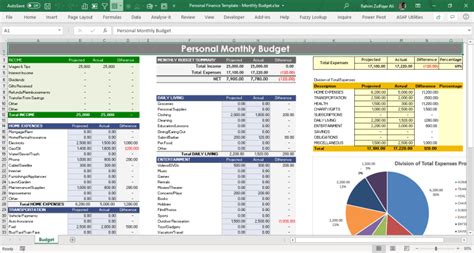 Personal Finance Template Microsoft Excel - Eloquens