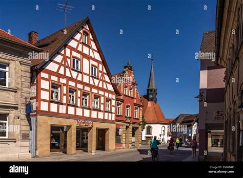 Half-timbered house and the Roman Catholic hospital church of St ...