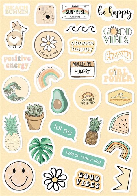 Small & Large Aesthetic Stickers for Phone Case (1*1 Inc) Stickers for Laptop for Bottle (2*2 ...