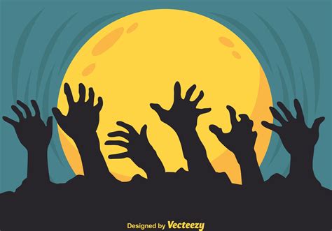 Vector Zombie Hands Silhouette - Download Free Vector Art, Stock ...