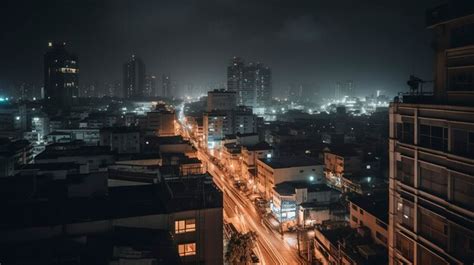 Premium AI Image | A Photo of Nighttime Cityscape