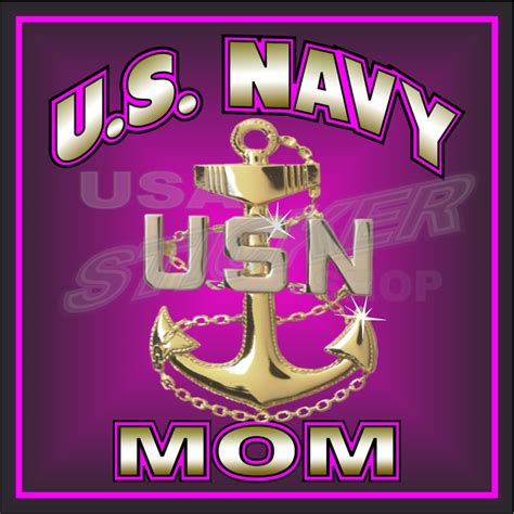 U.S. Navy Mom Sticker - Item #N-122 - USA Military Stickers and Custom Design Decals