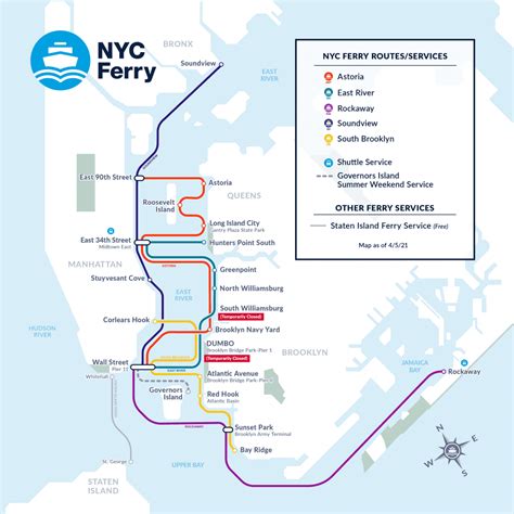 NYC Ferry Spring 2021 Schedule in Effect Monday, April 5, 2021 - New York City Ferry Service