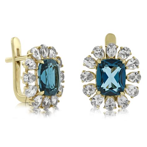 London Blue Topaz & Sapphire Earrings 14K | Ben Bridge Jeweler