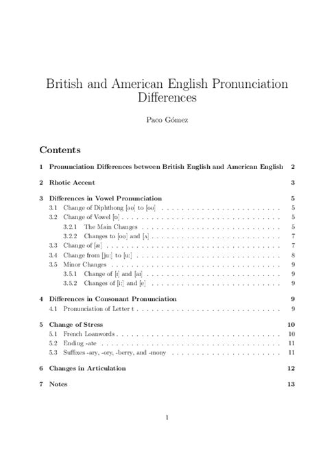 (PDF) British and American English Pronunciation Differences Contents | tuyền vũ - Academia.edu