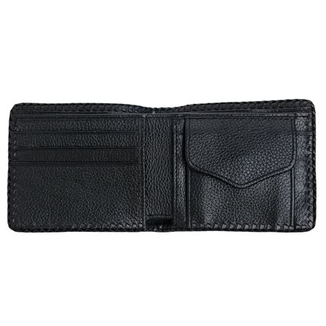 Genuine Black Crocodile Tail Skin Leather Biker Wallet