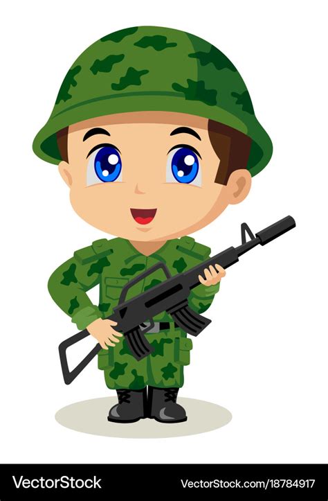 Chibi soldier Royalty Free Vector Image - VectorStock