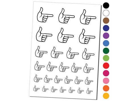 Finger Gun Hand Pointing Temporary Tattoo Water Resistant Fake Body Art Set Collection | Michaels