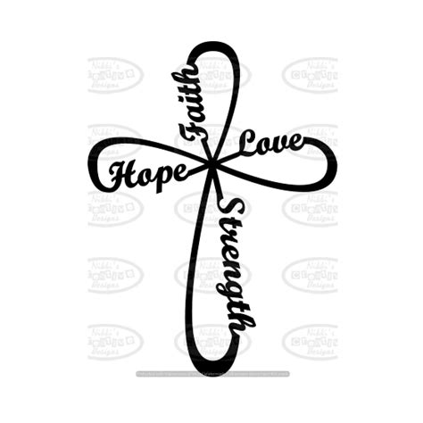 Faith Hope Love and Strength Infinity Cross - Etsy