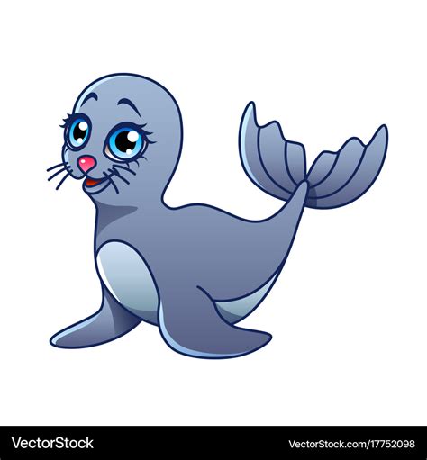 Cartoon seal isolated Royalty Free Vector Image