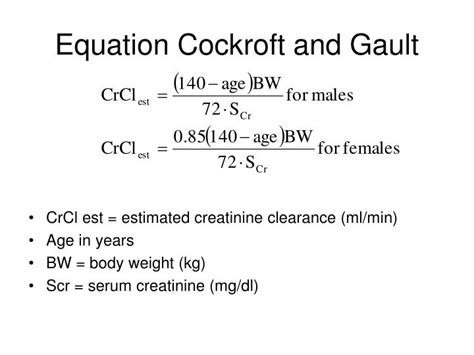 Creatinine Clearance Equation Female - Tessshebaylo