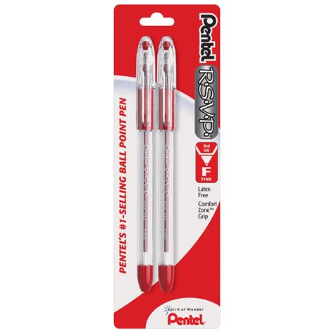 Pentel R.S.V.P. Ball Point Fine Red Ink Pens - Shop Pens at H-E-B