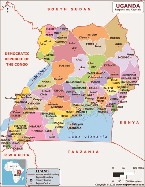 Uganda Regions and Capitals List and Map | List of Regions and Capitals in Uganda