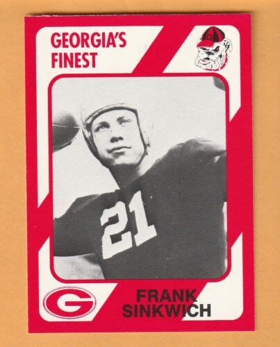 Frank Sinkwich Georgia Bulldogs 1989 Card #19 1942 Heisman Winner 3U | eBay