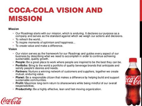 Mission And Vision Of Coca Cola | olympiapublishers.com