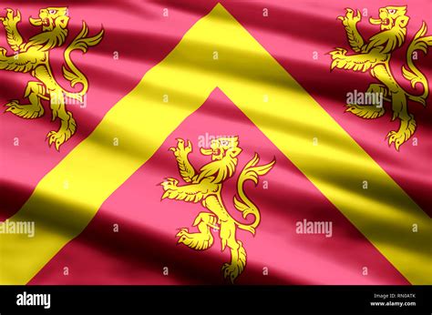 Anglesey stylish waving and closeup flag illustration. Perfect for background or texture ...