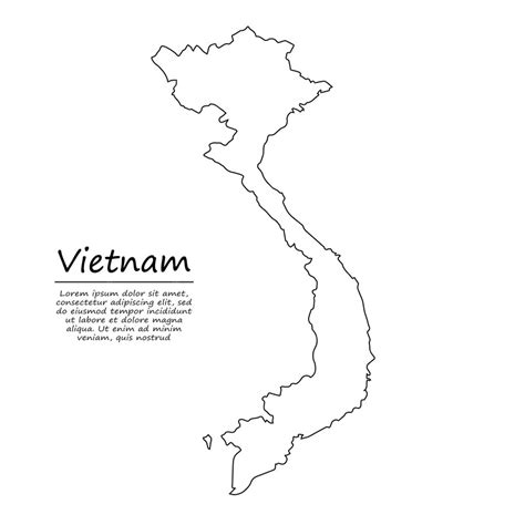 Premium Vector | Simple outline map of vietnam, in sketch line style