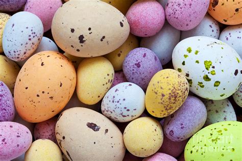 Speckled candy covered chocolate easter eggs Photograph by Richard ...