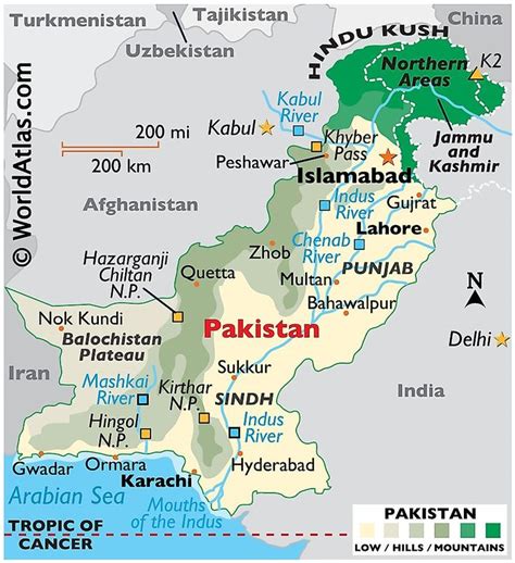 Physical Map of Pakistan | Pakistan map, Geography map, Physical map