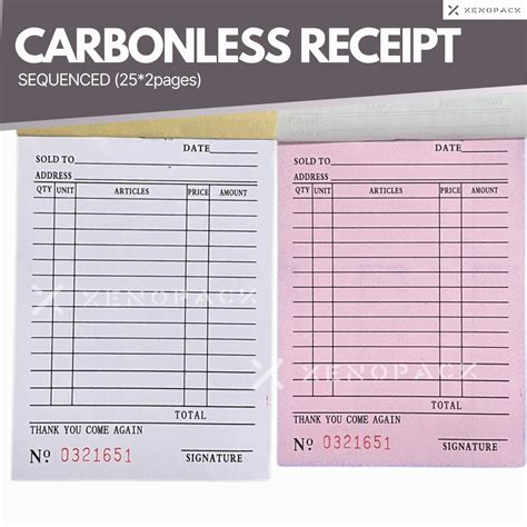 Carbonless Receipt Resibo With Carbon/Receipt paper 25pages*2 | Lazada PH