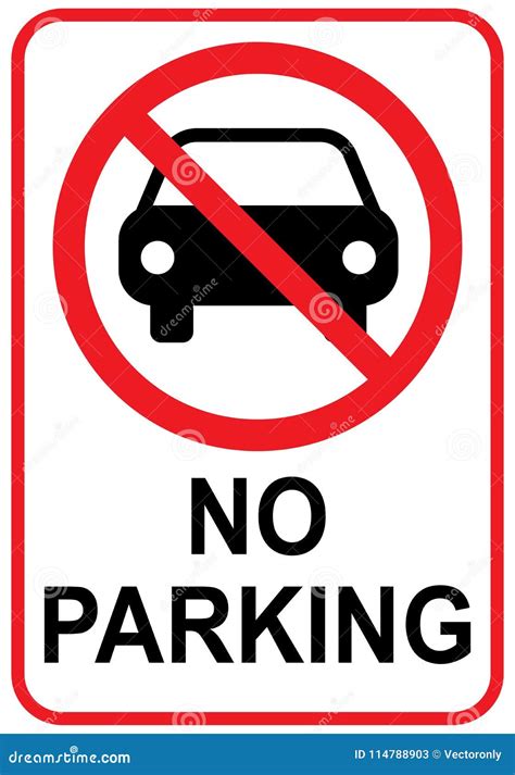 No Parking Sign with Car Icons Stock Vector - Illustration of symbol, buttons: 114788903