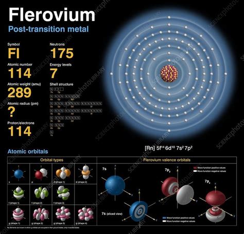 Flerovium, atomic structure - Stock Image - C018/3795 - Science Photo ...