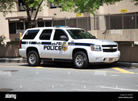 FBI Police Car Outside J.Edgar Hoover Building in Washington D.C Stock ...