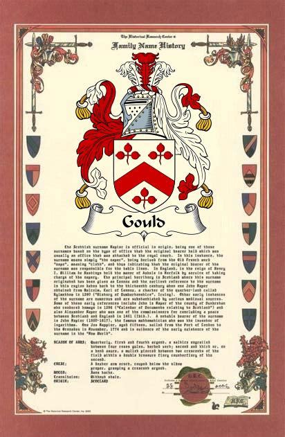 Gould Surname History & Family Crest