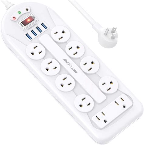 JACKYLED Wall Mountable Power Strip Surge Protector India | Ubuy