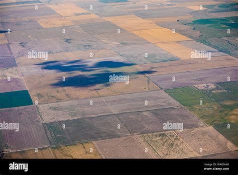 Aerial view of patchwork of farm fields along the Kansas, Colorado border Stock Photo - Alamy