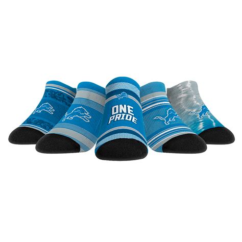 Detroit Lions Socks - Low Cut 5-Pack - NFL Socks - Rock 'Em Socks