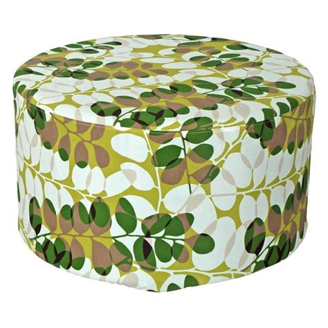 Creative Living Round 31.5 in. Outdoor Pouf Ottoman Green Floral - POT315R-GREENFLORAL | Outdoor ...