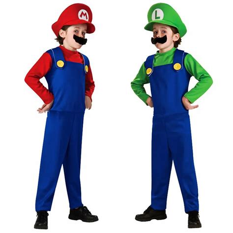 Aliexpress.com : Buy Halloween Costumes Funny Super Mario Luigi Brother Costume for Kids ...