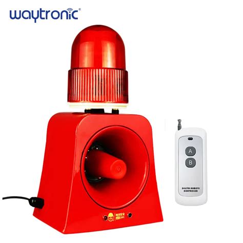 Industrial Audible and Visual Alarm Device 100m Wireless Remote Control Sound Beacon Siren USB ...