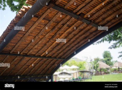 Bamboo roof in rice field resort, stock photo Stock Photo - Alamy