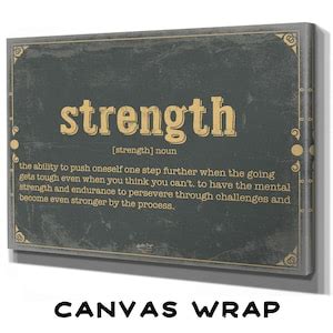 Strength Word Definition Wall Art Gift for Strength Dictionary Artwork ...