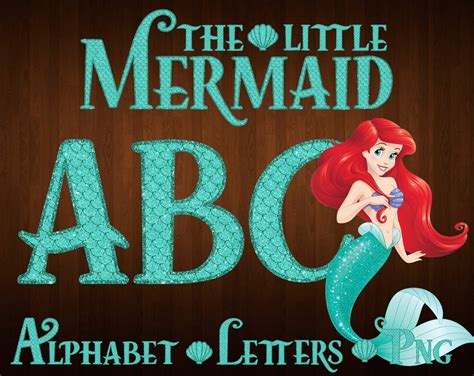 Little Mermaid Font Png Little Mermaid Alphabet Little - Etsy