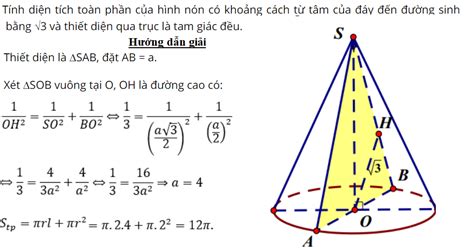 [8+] Thể tích hình nón, diện tích xung quanh hình nón, diện tích toàn phần hình nón - ToanHoc.org