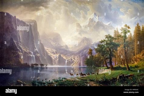 Albert Bierstadt (1830-1902) "Among the Sierra Nevada, California", oil ...