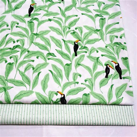 50x40cm Green Leaf Cotton Twill Fabric Cloth DIY Handmade Home Decor Quilting Material Cheap ...