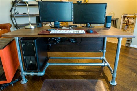 Wood Paneled Industrial Pipe Desk [Desk Week]