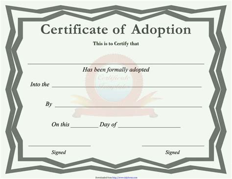 Free Printable Adoption Certificate Templates [PDF] Pet, Animal