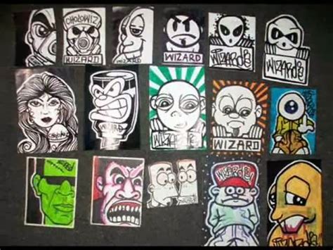 Graffiti Wall: graffiti sticker characters by wizard