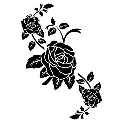 silhouette black rose flower decoration vector 7068304 Vector Art at Vecteezy