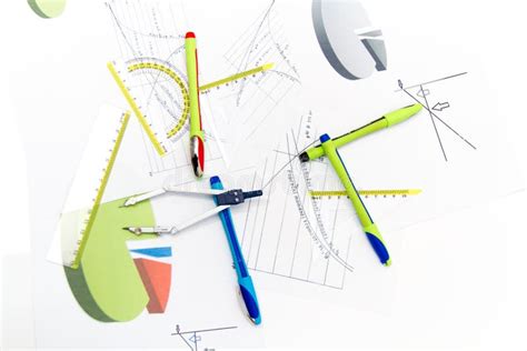 Drawing tools with compass stock image. Image of graphic - 48562425