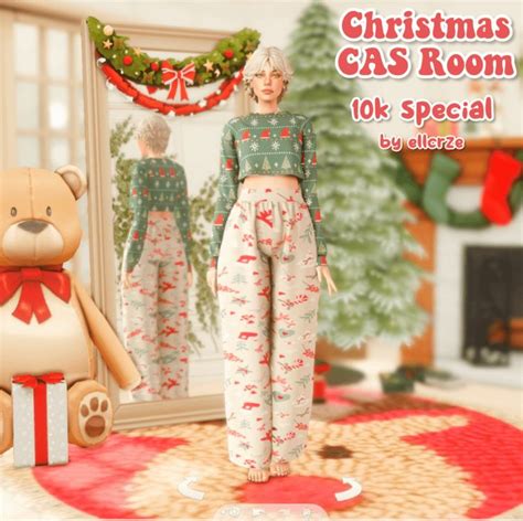 a doll is standing next to a teddy bear in front of a christmas themed room