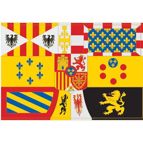 Spanish Royal 1761 1931 Flag 3x5FT(90X150cm) 100D Polyester ,Double ...