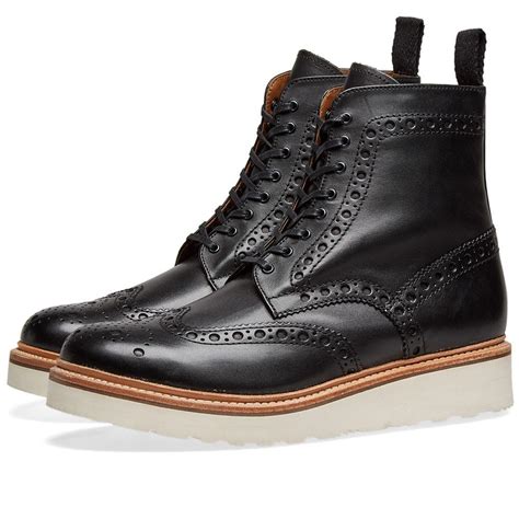 Lyst - Grenson Fred V Brogue Boot in Black for Men - Save 46%