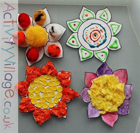 Some of our flower collages using Activity Village's template | Spring coloring pages, Flower ...