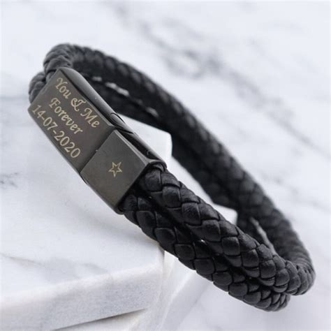 custom Engraved Leather bracelets for men – Jeluxa